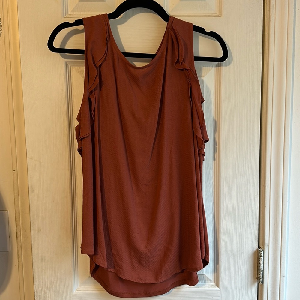 A New Day orange ruffle top